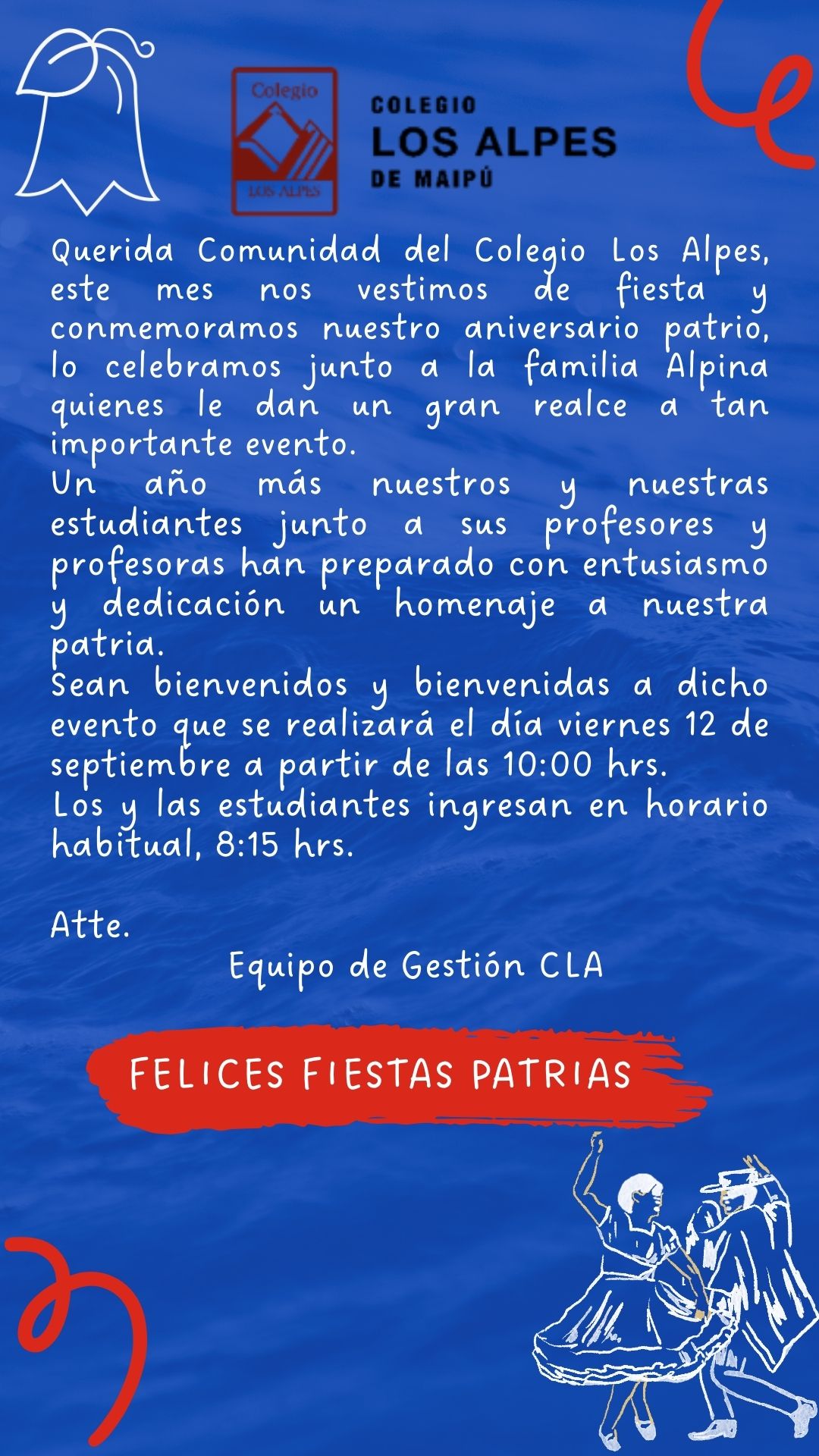 Invitación Celebración Fiestas Patrias